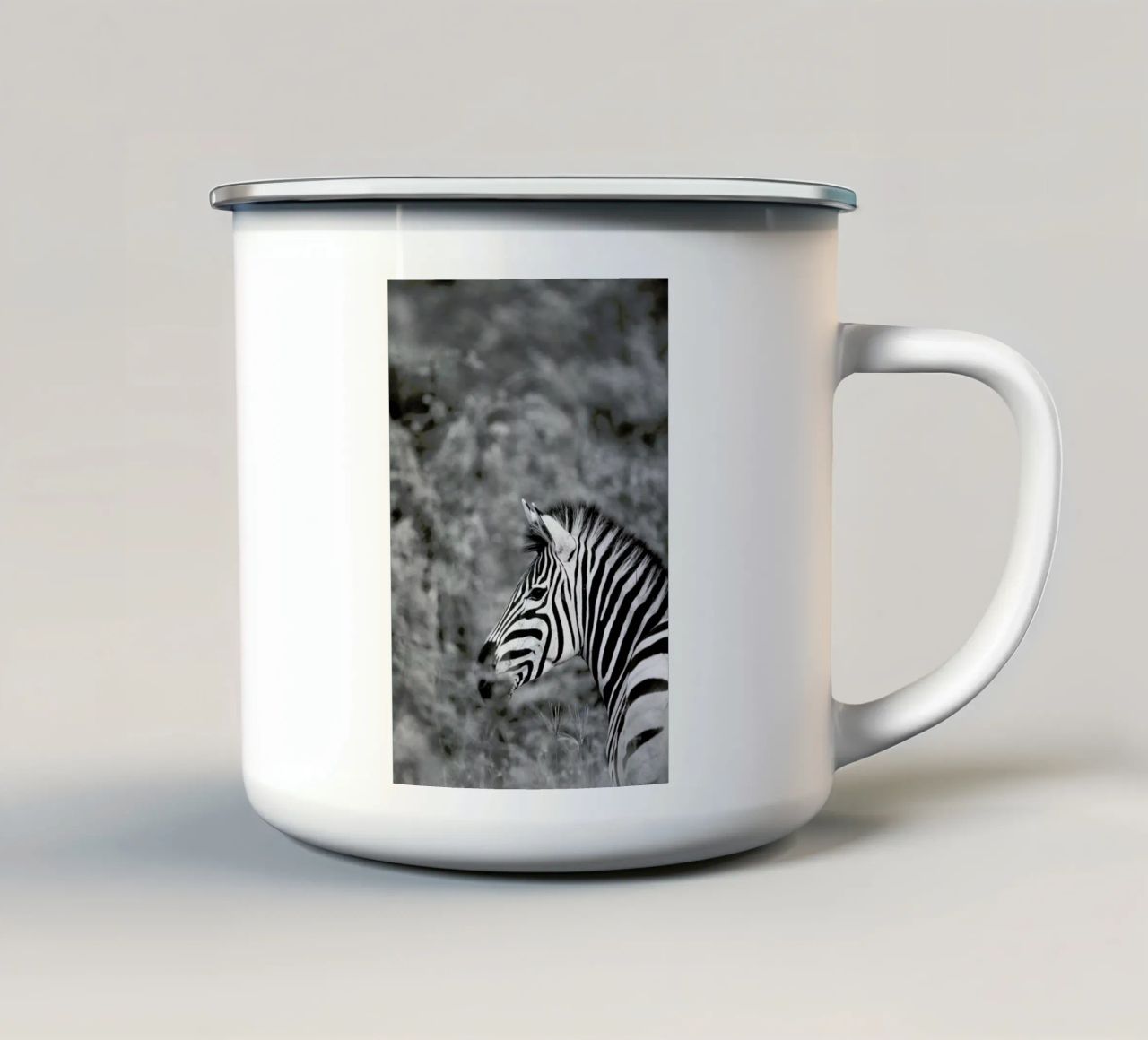 Zebra tazza in smalto da Shot By Clint
