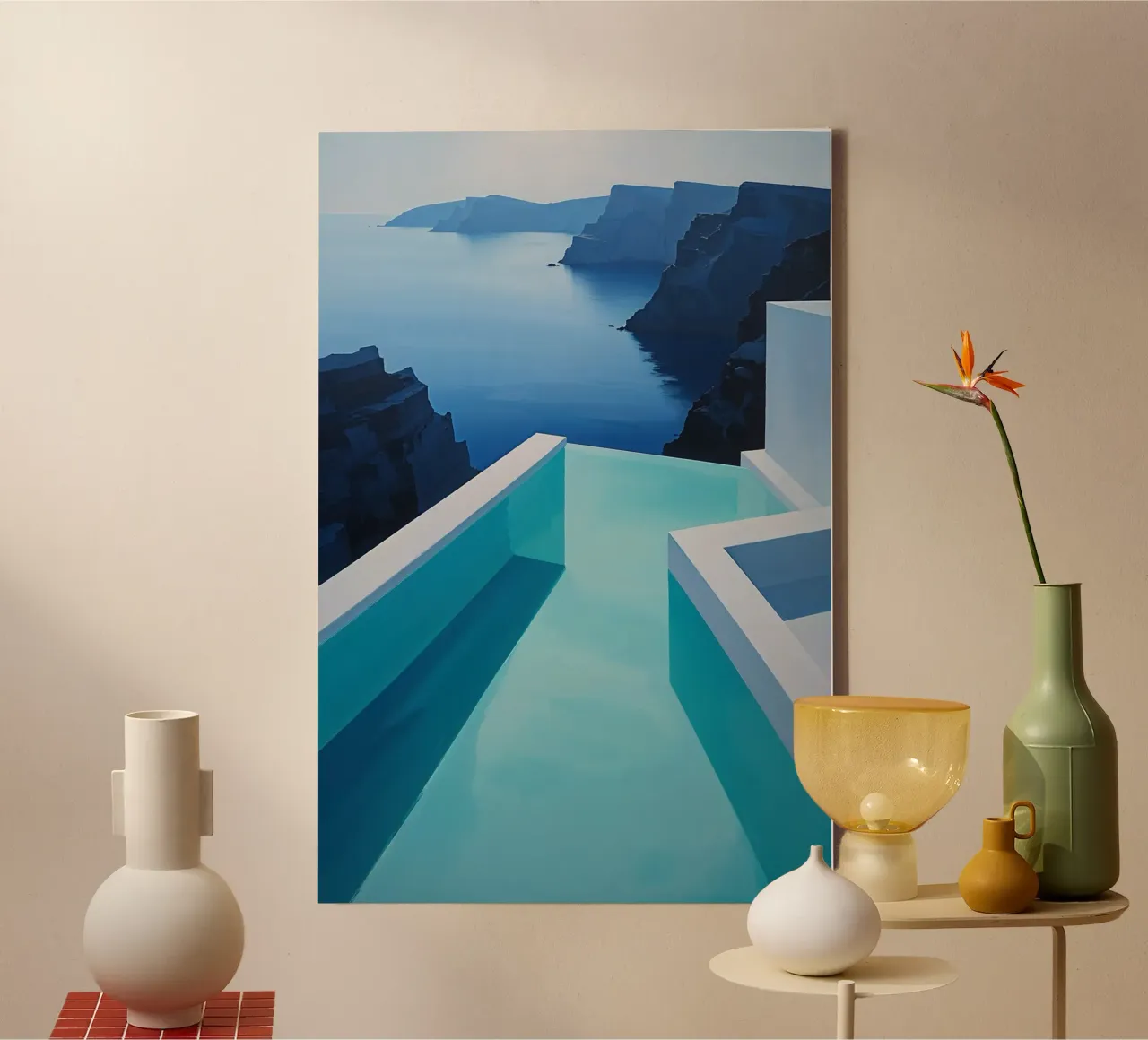 A Modern Pool and Cliffs at Sunset tela da AlbertKlee