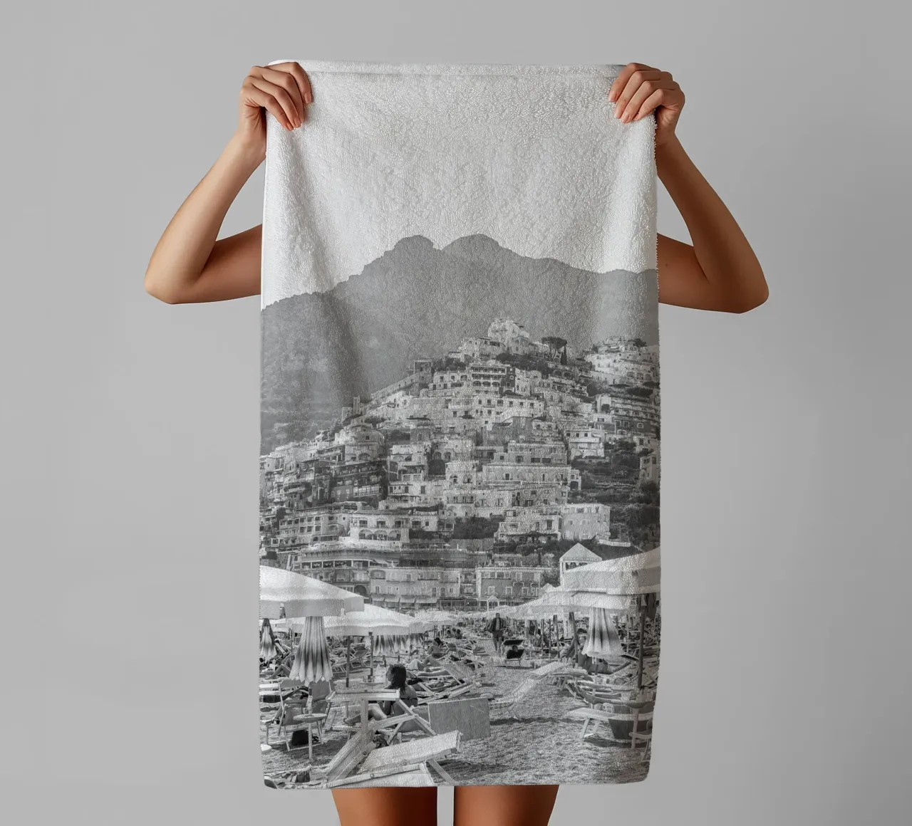 Positano in bianco e nero asciugamano da bagno da Henrike Schenk Photography