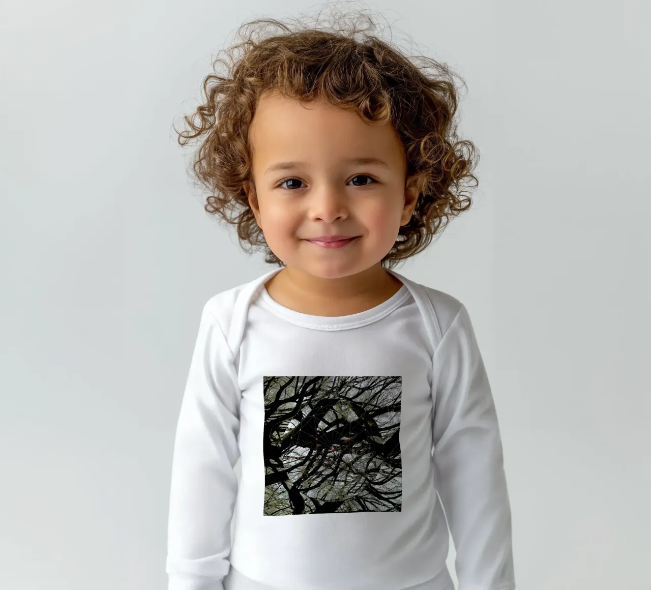 Afterlife long-sleeve baby romper by Nicolas Messaritis