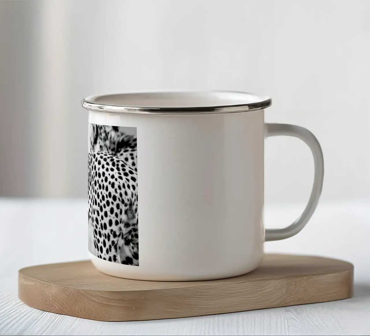 Cheetah tazza in smalto da Shot By Clint