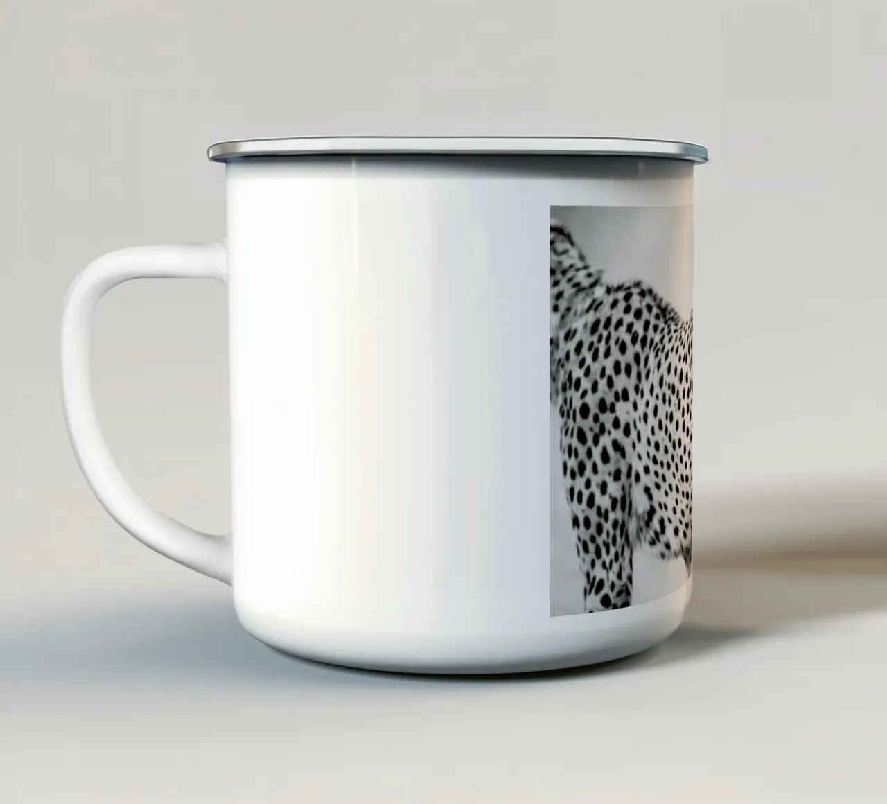 Cheetah tazza in smalto da Shot By Clint