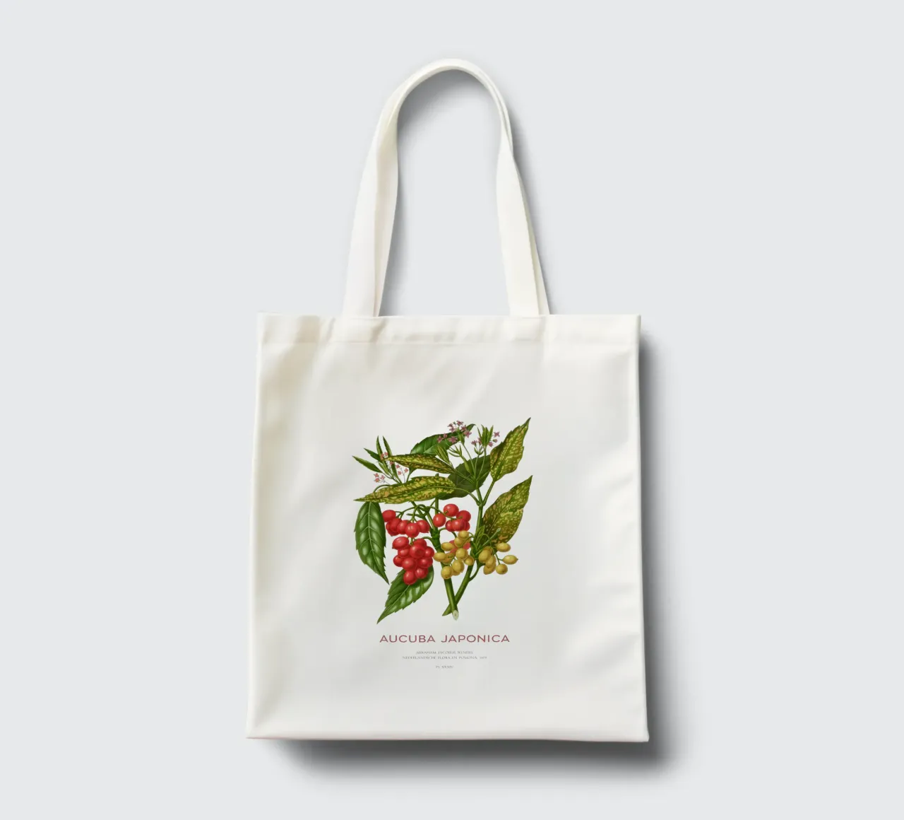 Aucuba japonica o Alloro maculato borsa in juta da Vintagrafica