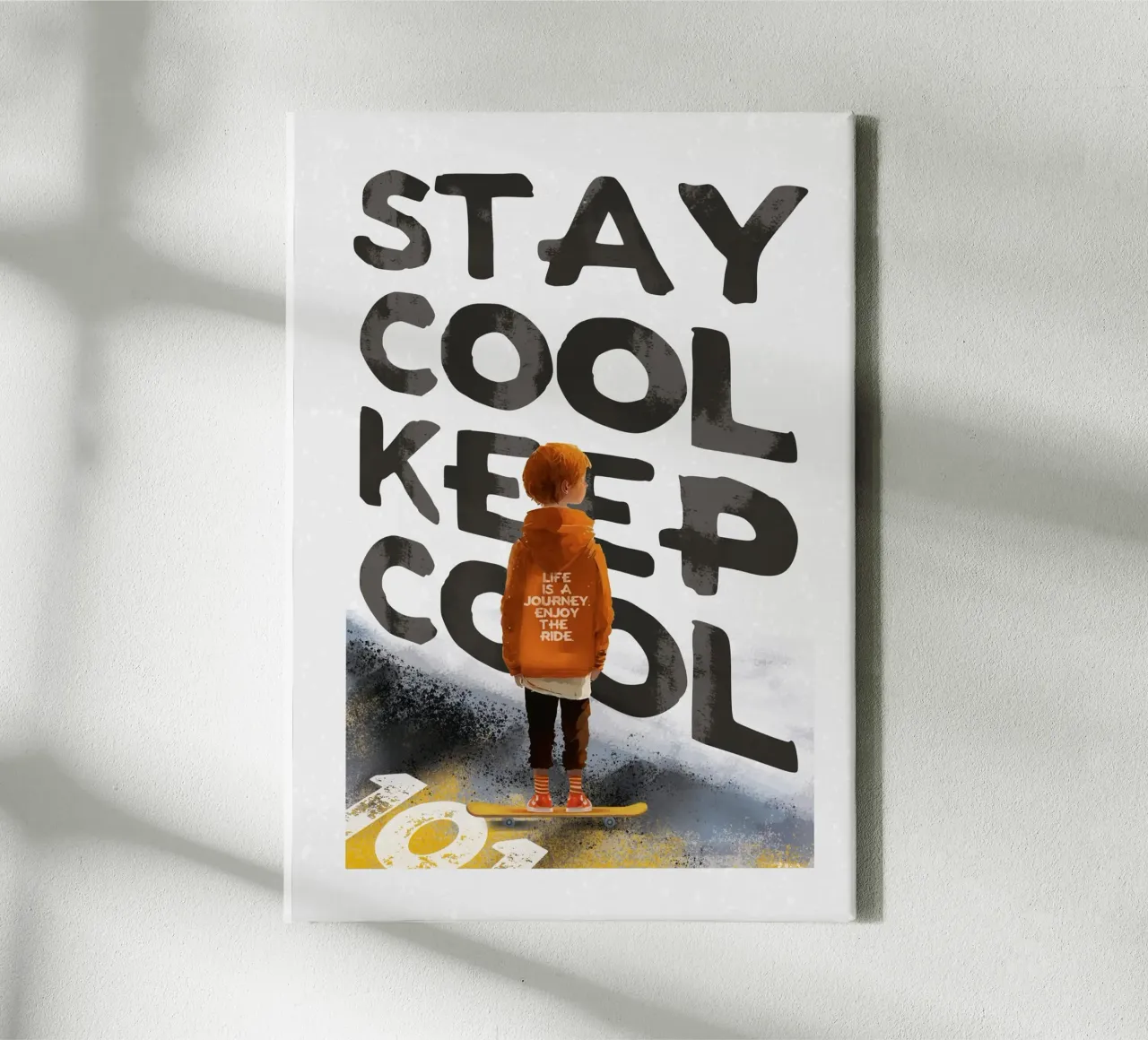 Skater Boy Stay Cool canvas met Baklijst van lazydaypaper