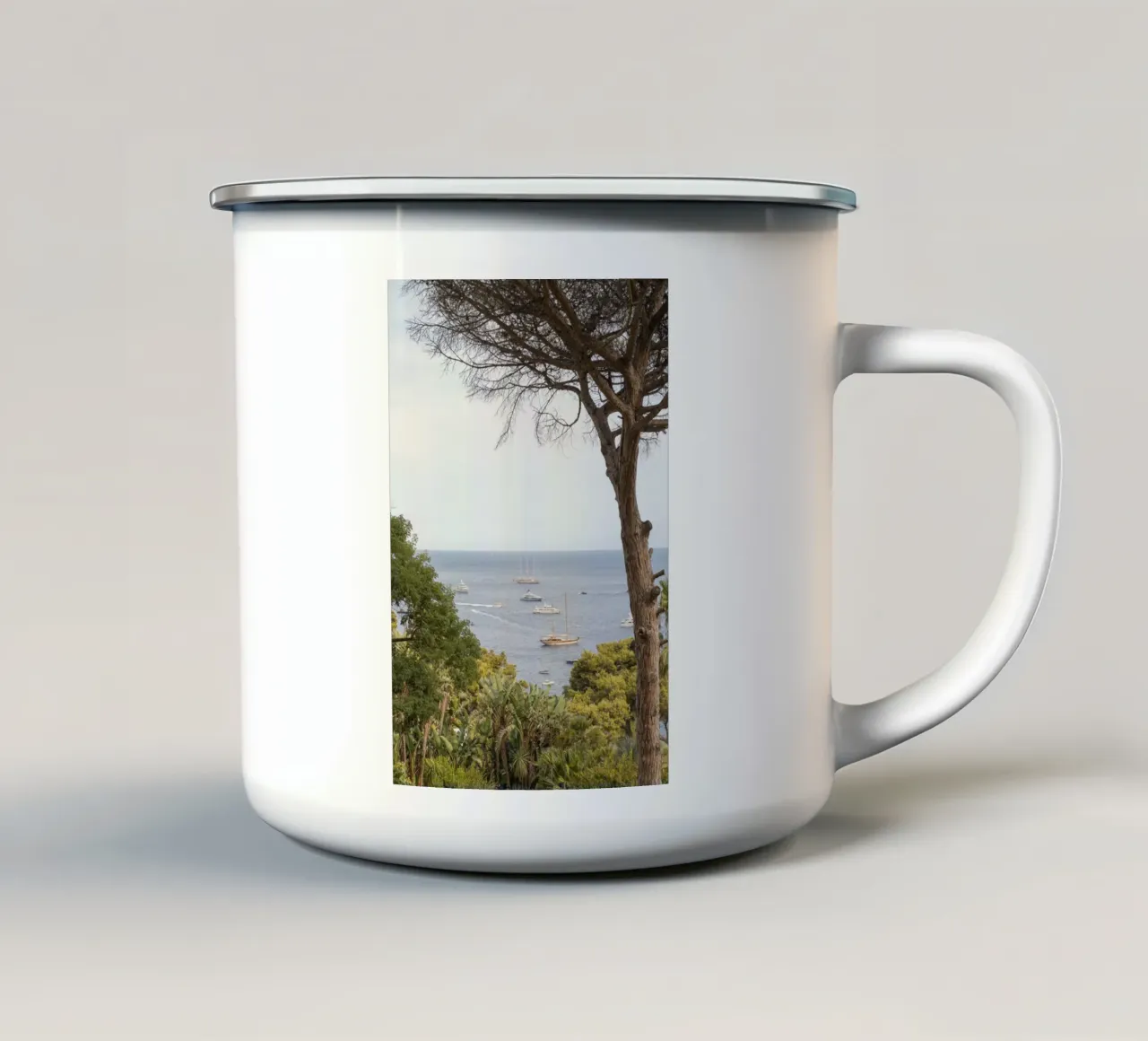 Vista sull'isola di Capri tazza in smalto da Henrike Schenk Photography