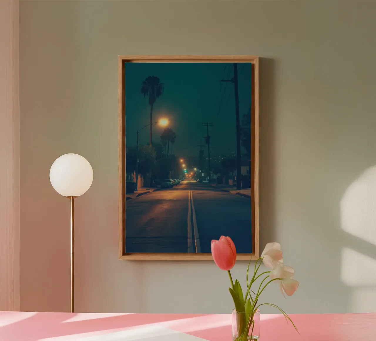 Los Angeles elektrische nachten canvas met Baklijst van By Night