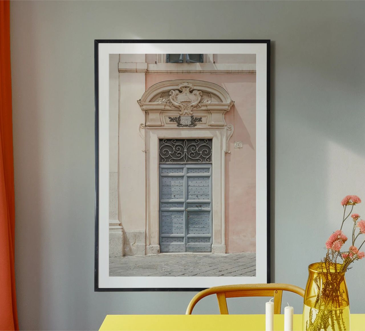Porte aux couleurs pastel à Rome, Italie poster de Henrike Schenk Photography