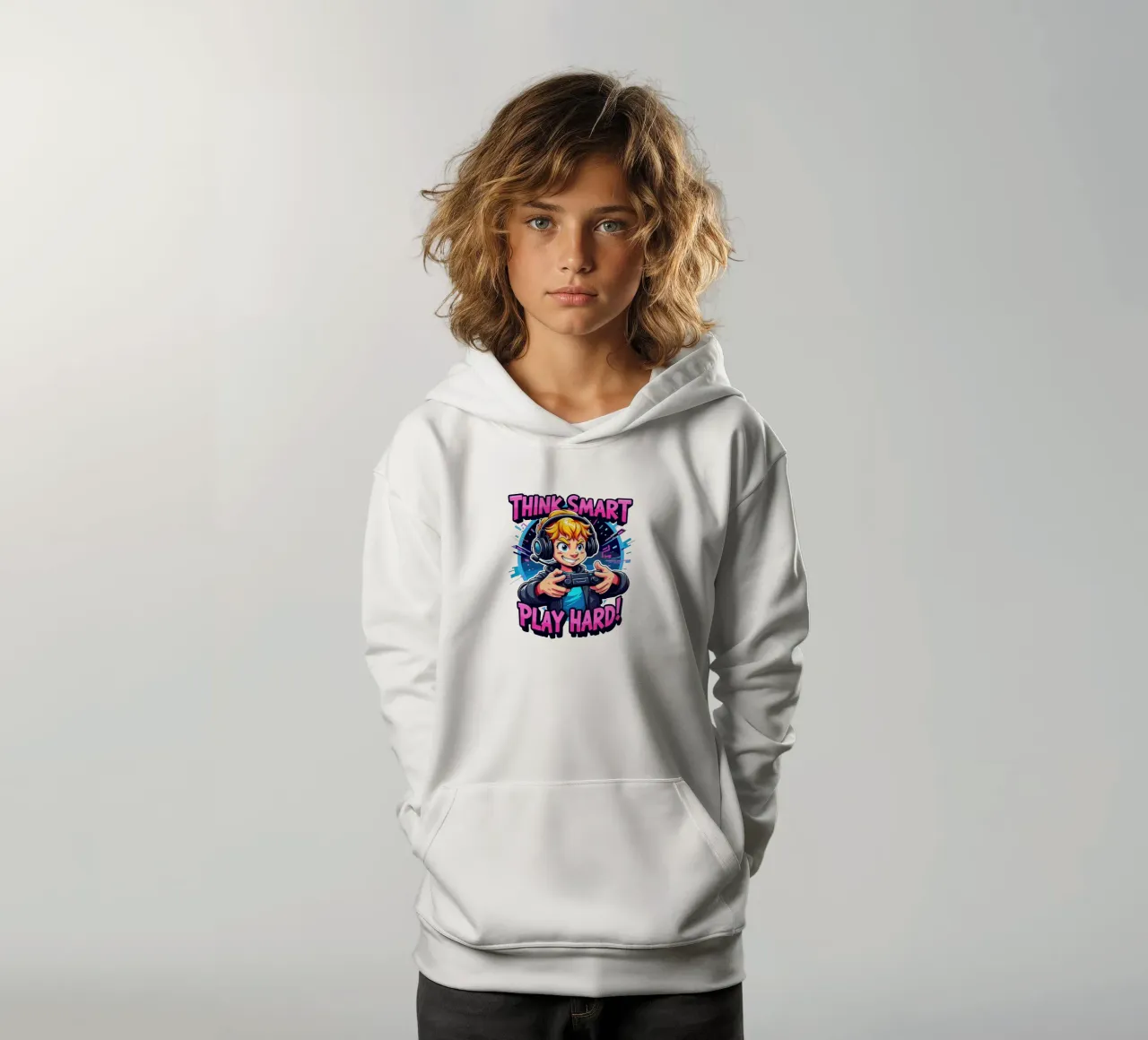 Klug denken, hart spielen Kinder Hoodie von artdesign1985
