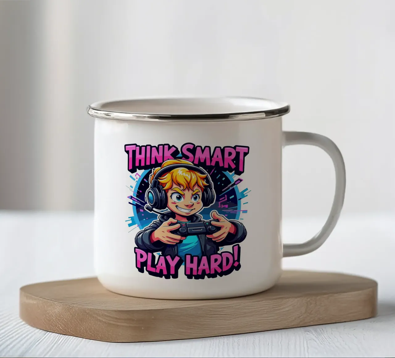 Pensare in modo intelligente, giocare duro tazza in smalto da artdesign1985