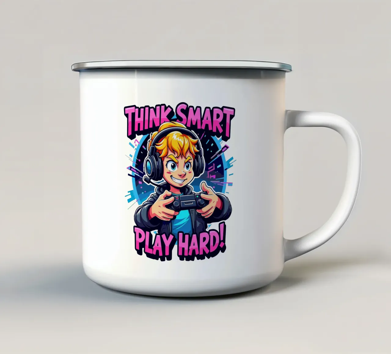 Pensare in modo intelligente, giocare duro tazza in smalto da artdesign1985