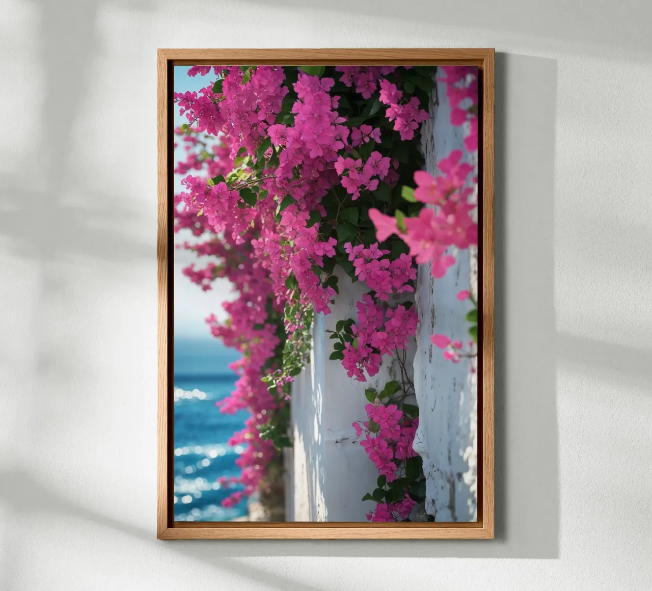 Mediterranean Charm with Bougainvillea tela con Cornice a cassetta da AlbertKlee