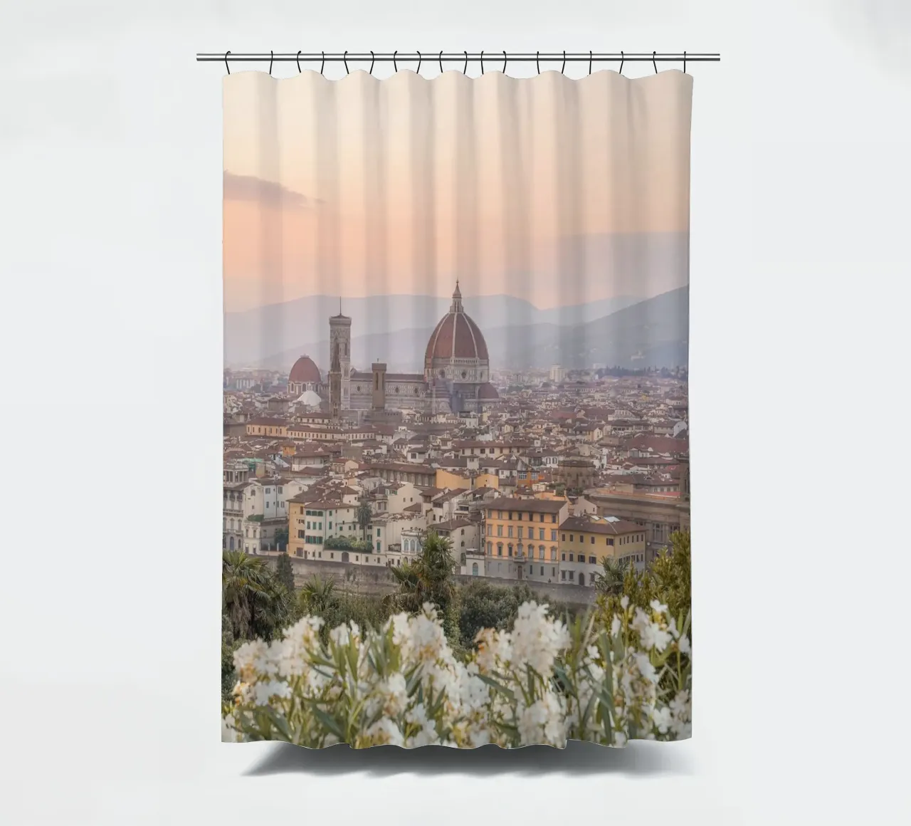 Sunset in Florence shower curtain by Henrike Schenk Photography