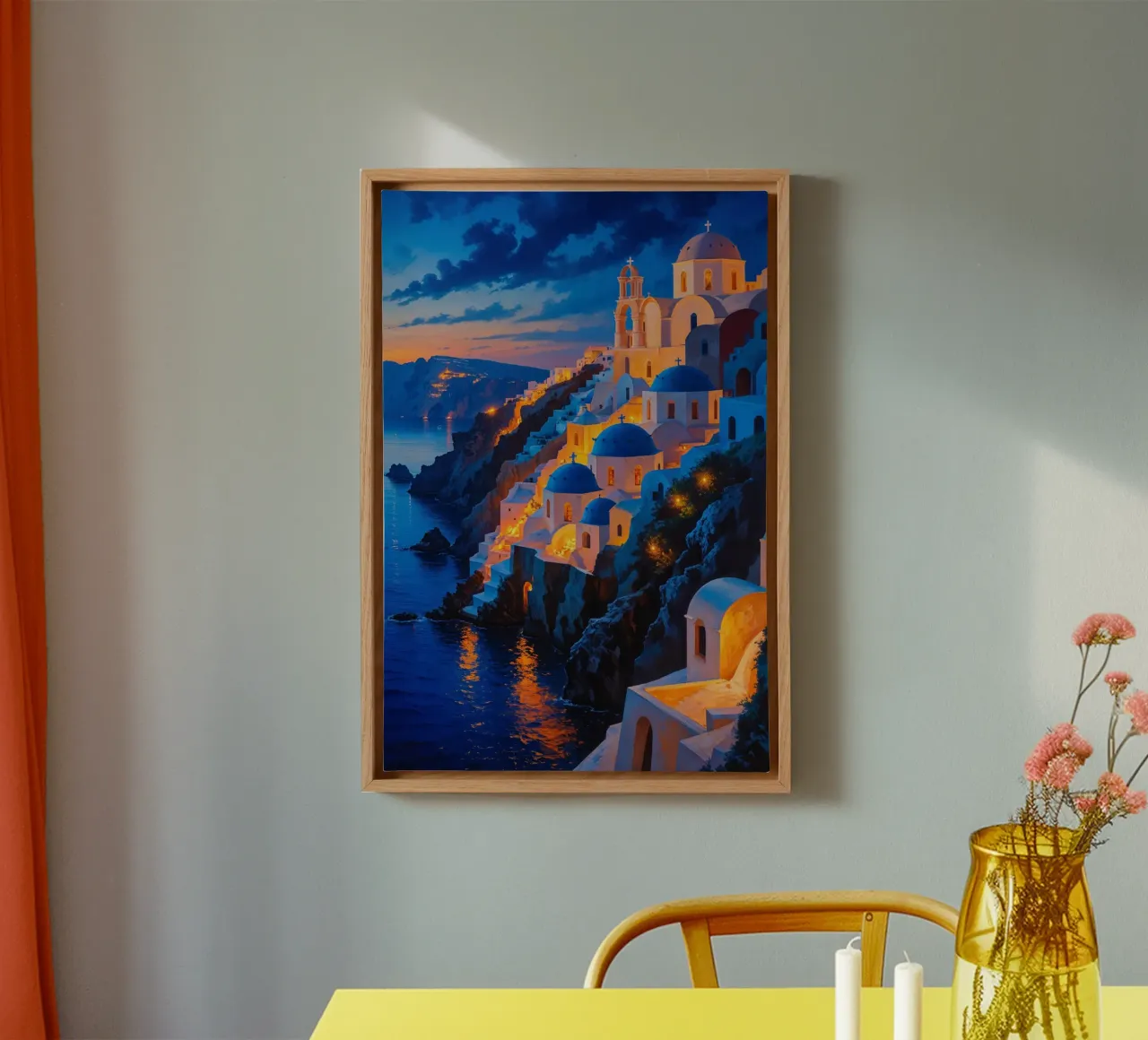 Golden Hour in Santorini tela con Cornice a cassetta da AlbertKlee