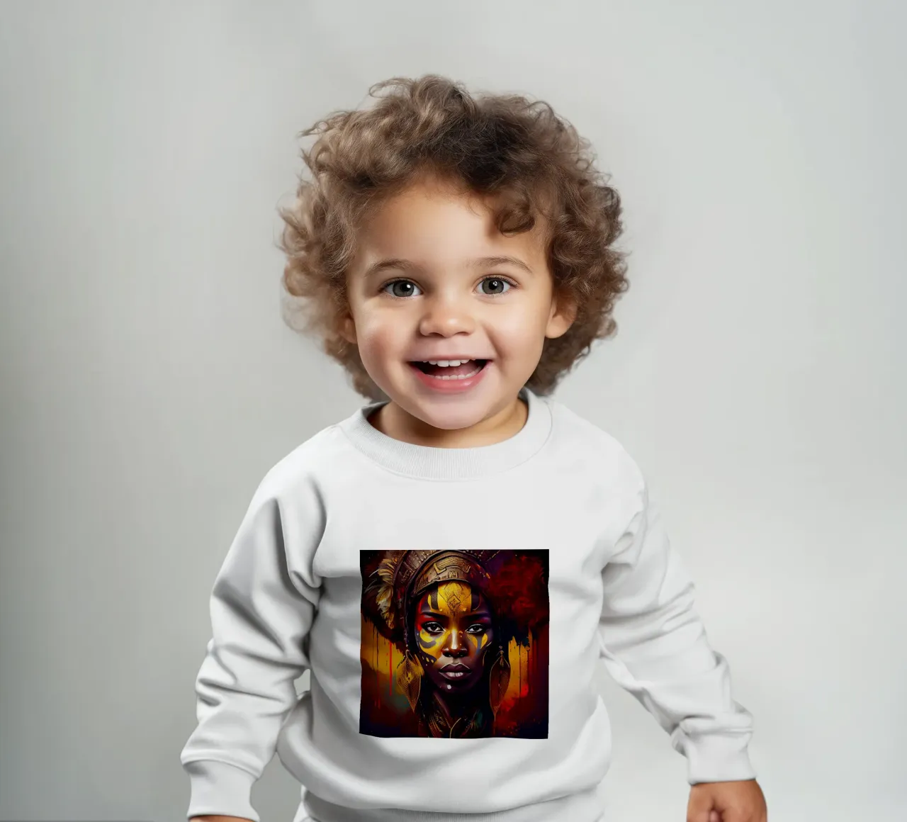 Poderosa mujer guerrera africana sudadera de bebé de Chromatic Fusion Studio