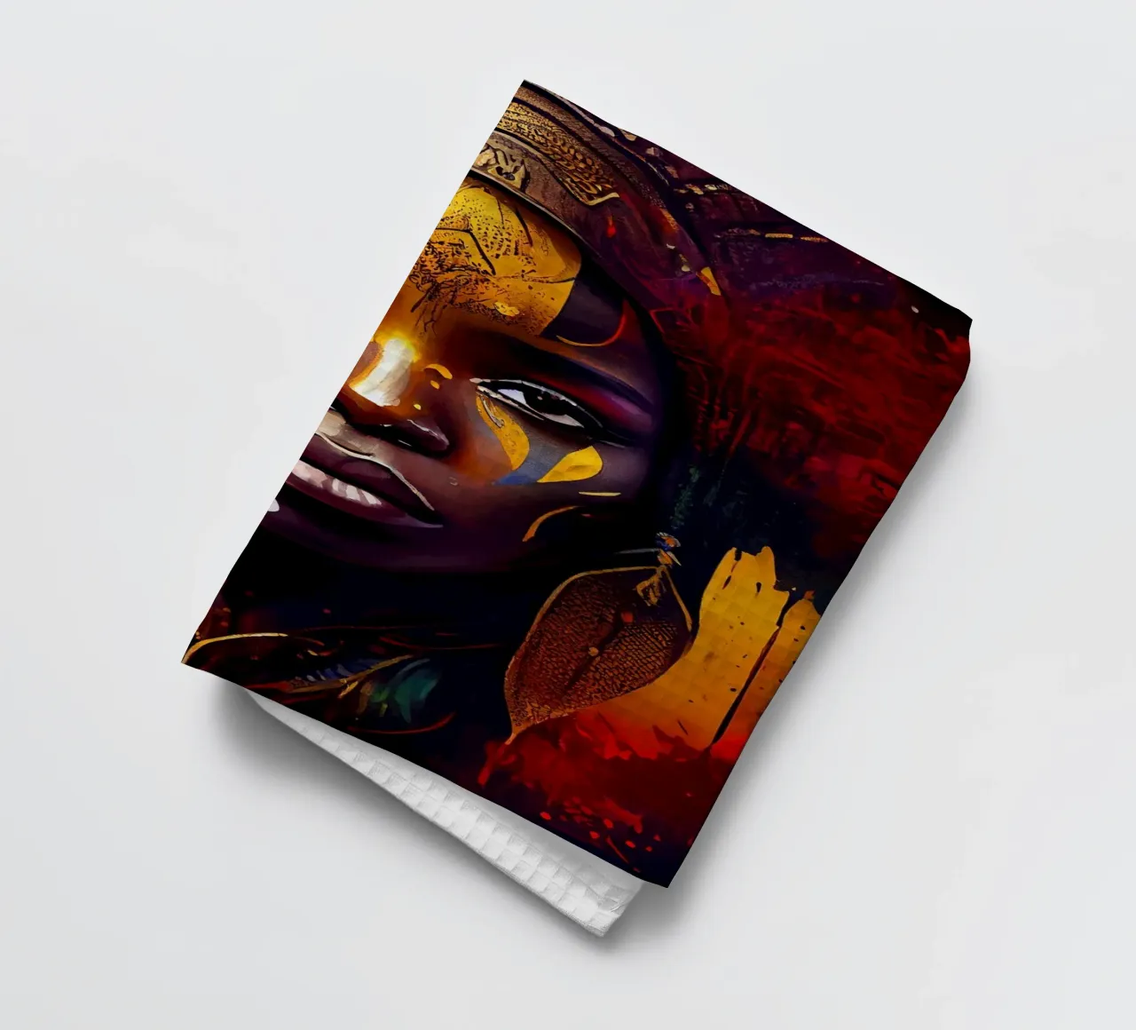 Poderosa mujer guerrera africana paño de cocina de Chromatic Fusion Studio