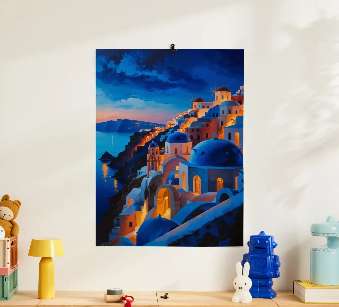 Golden Hour Magic in Santorini's Blue Domes carta hahnemühle da AlbertKlee