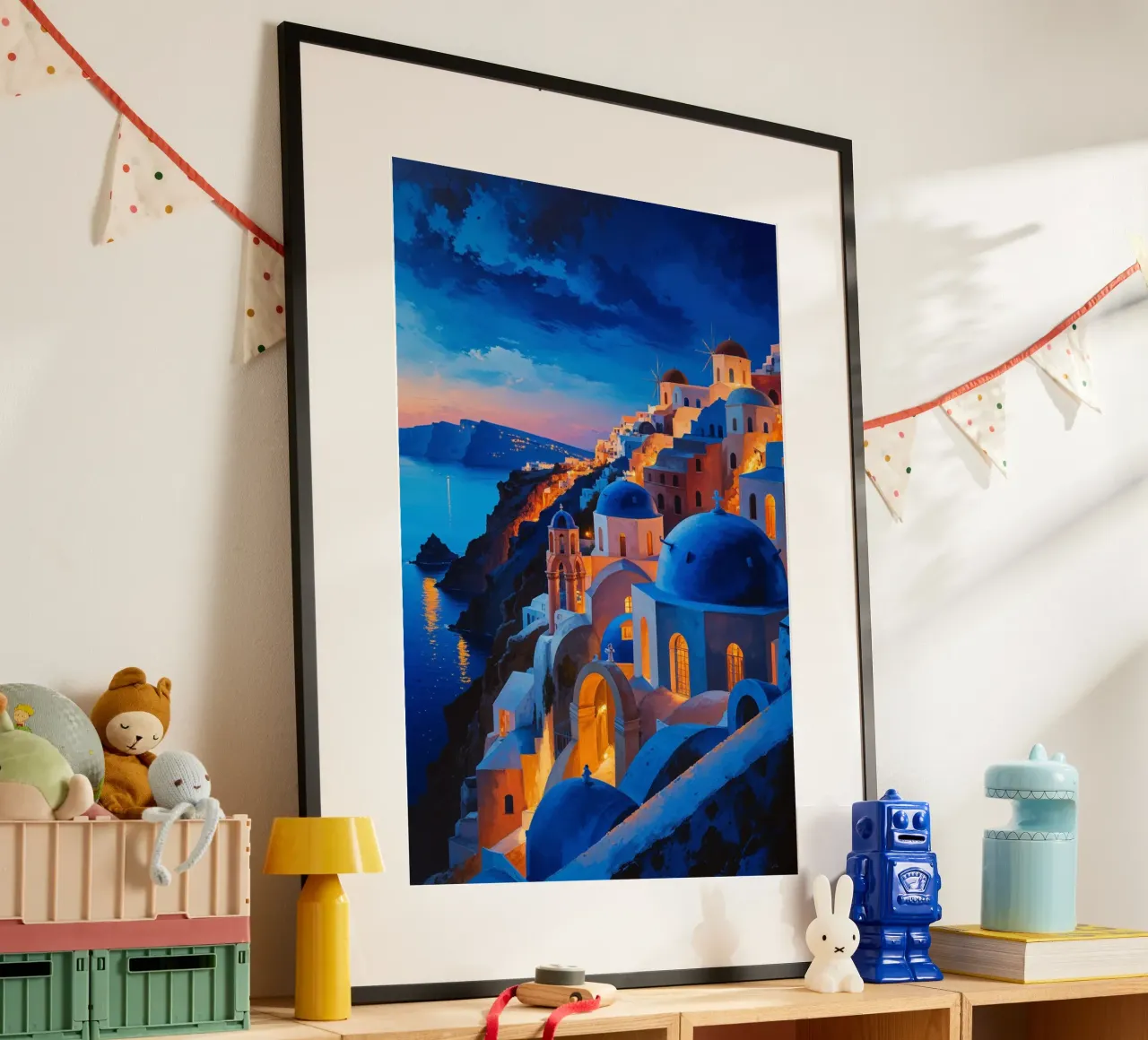 Golden Hour Magic in Santorini's Blue Domes carta hahnemühle da AlbertKlee