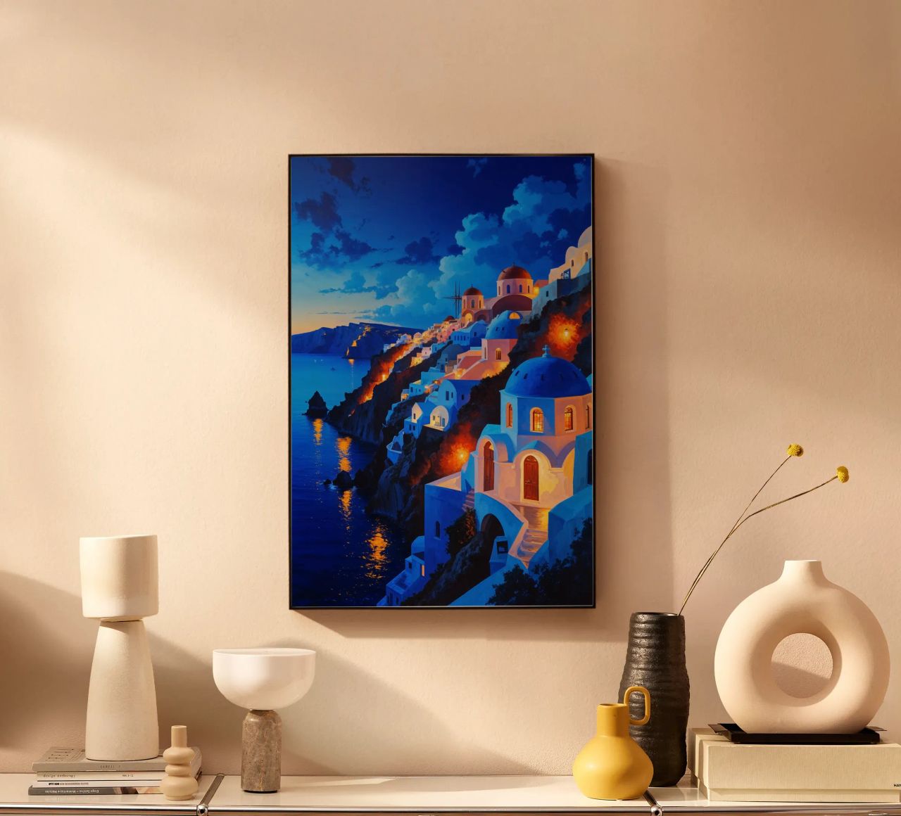 Santorini's Enchanting Twilight Horizon plexiglass da AlbertKlee