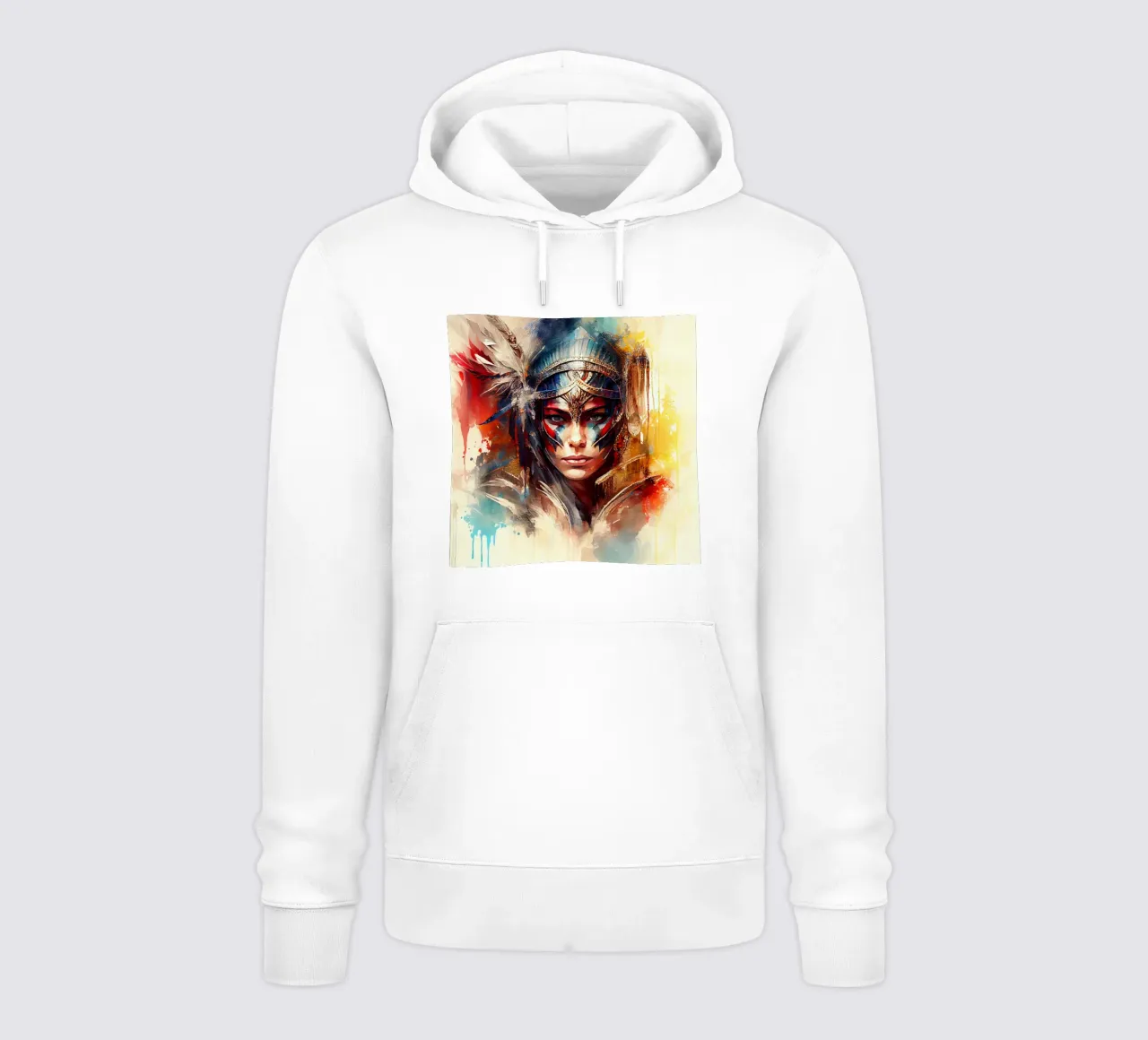 Poderosa mujer guerrera sudadera con capucha de Chromatic Fusion Studio