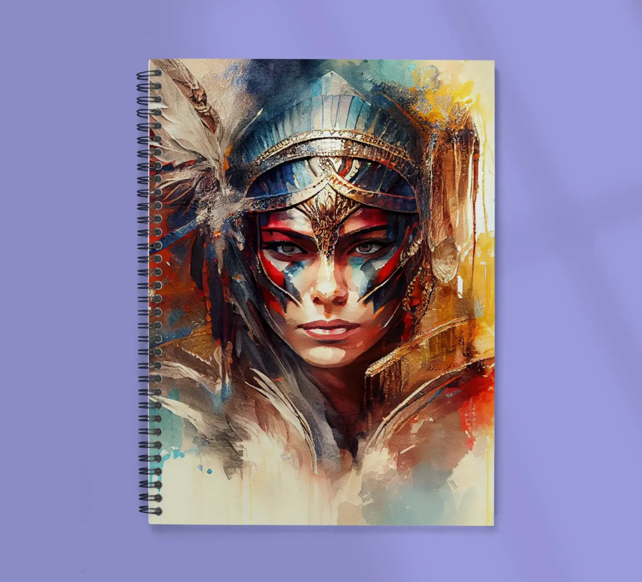 Powerful Warrior Woman spiral notebook by Chromatic Fusion Studio