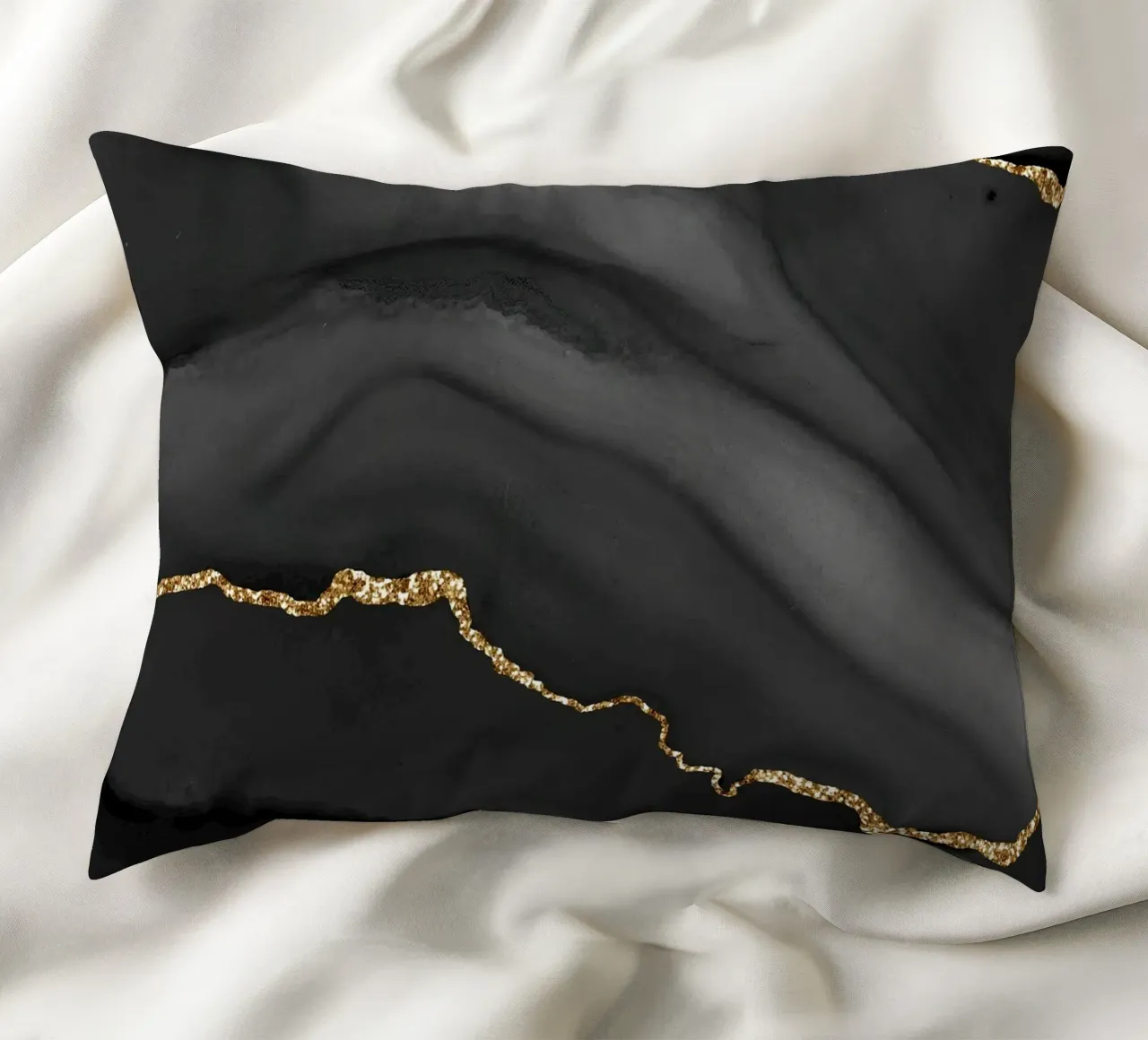 Texture agata nera e oro 01 cuscino da Gemstone Textures