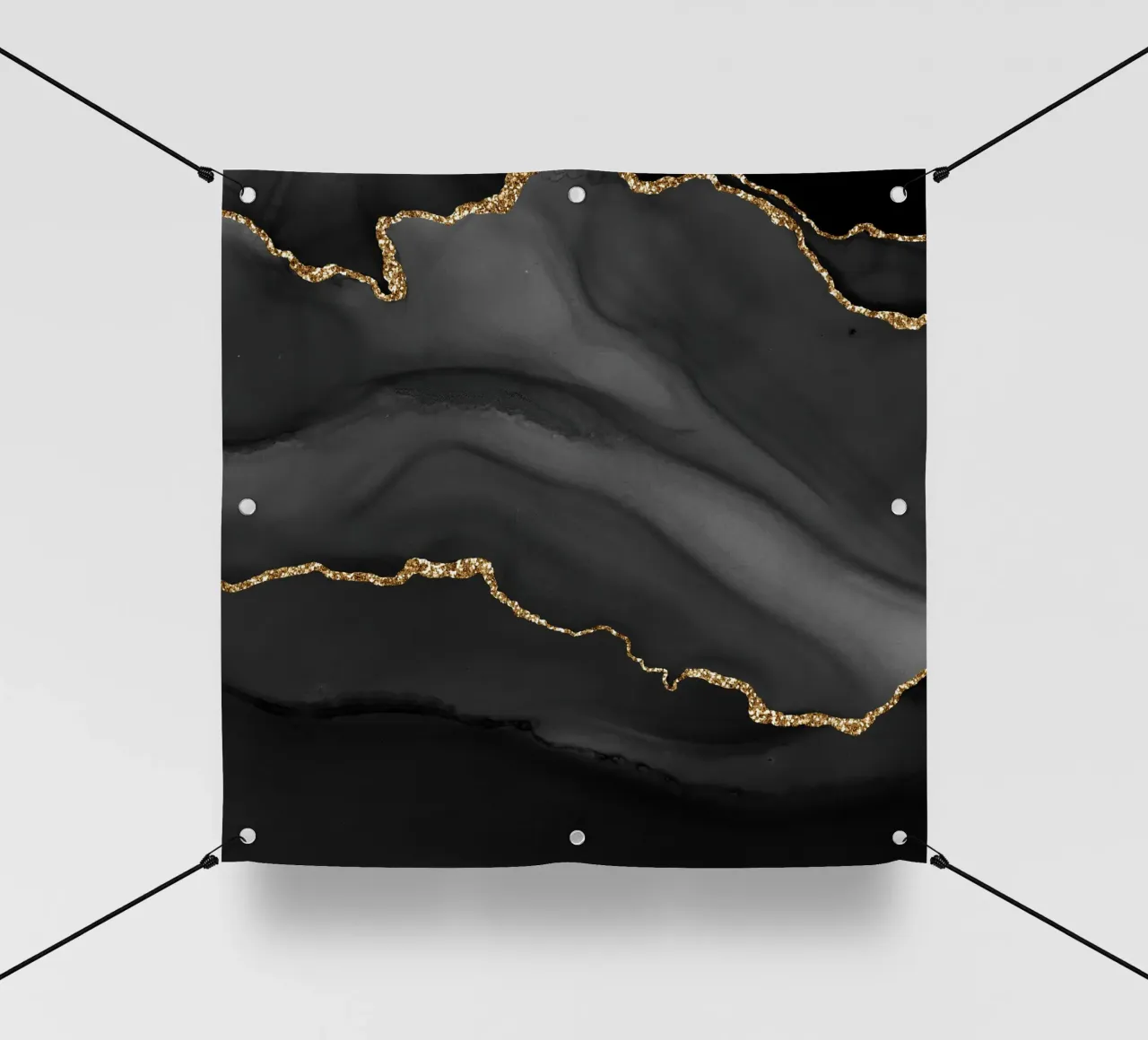 Texture agata nera e oro 01 telo in pvc da Gemstone Textures