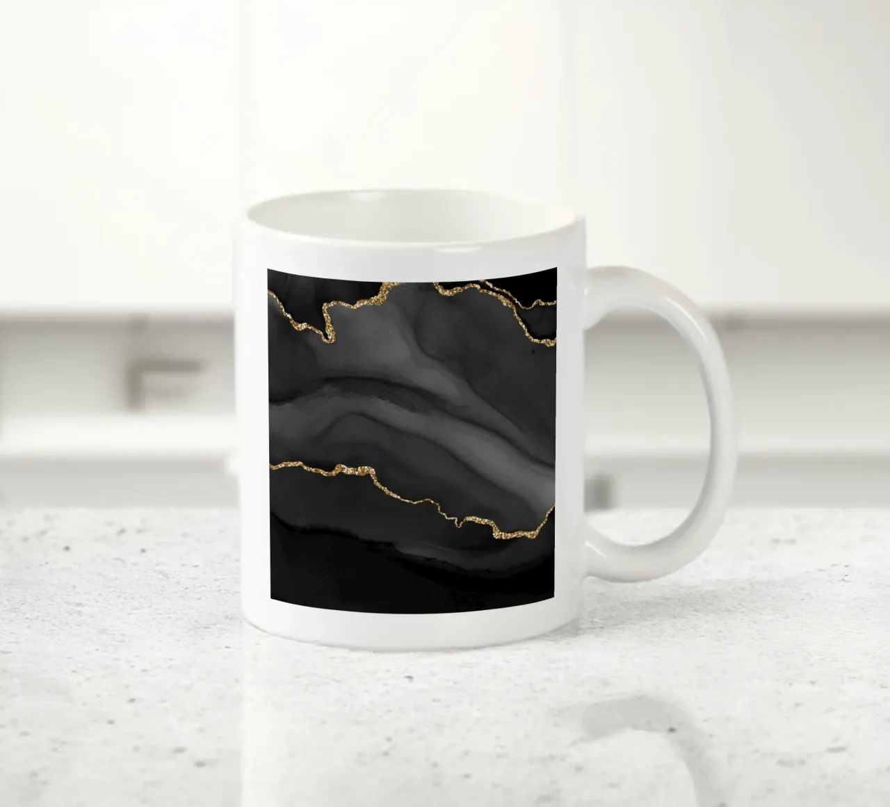Texture agata nera e oro 01 tazza in ceramica da Gemstone Textures