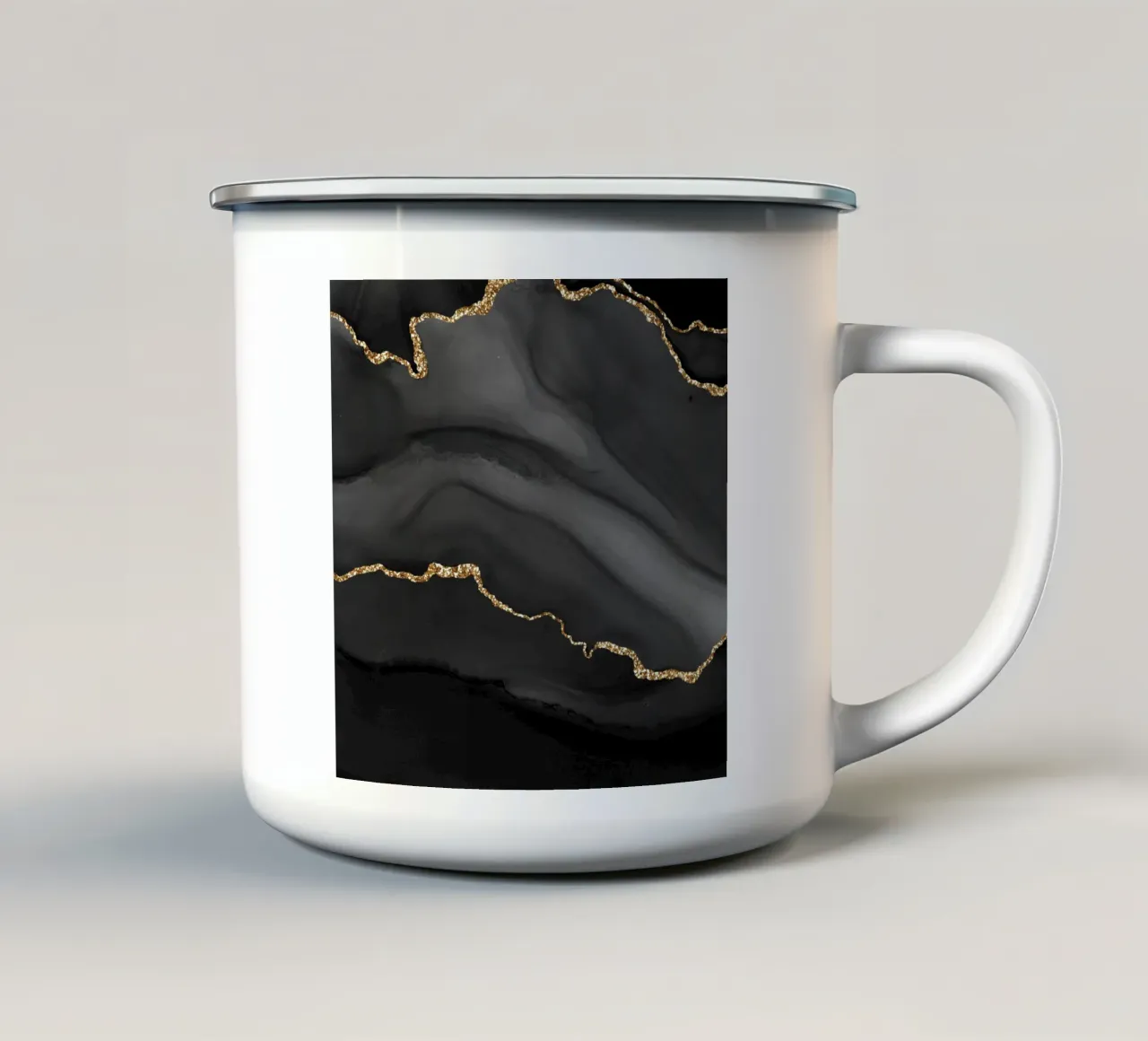 Texture agata nera e oro 01 tazza in smalto da Gemstone Textures