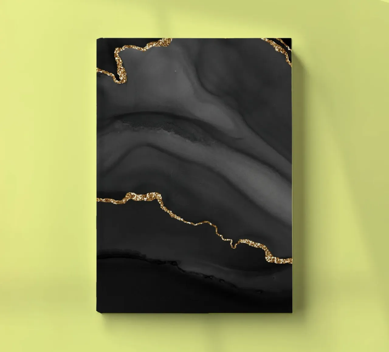 Black & Gold Agate Texture 01 notebook by Gemstone Textures