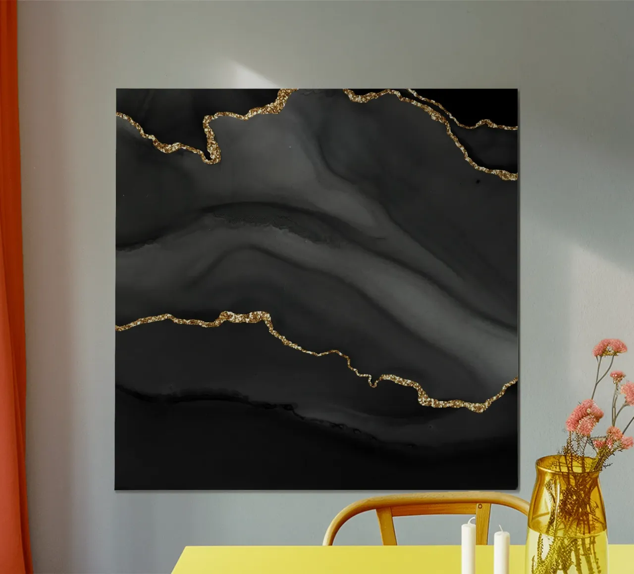 Texture agata nera e oro 01 poster da Gemstone Textures