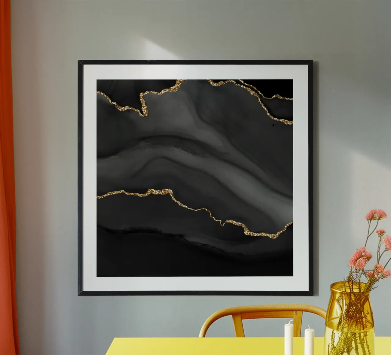 Texture agata nera e oro 01 poster da Gemstone Textures