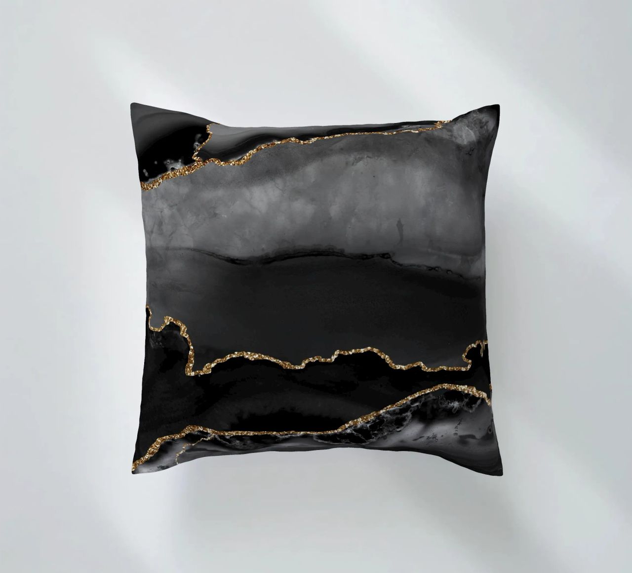 Texture agata nera e oro 02 cuscino da Gemstone Textures