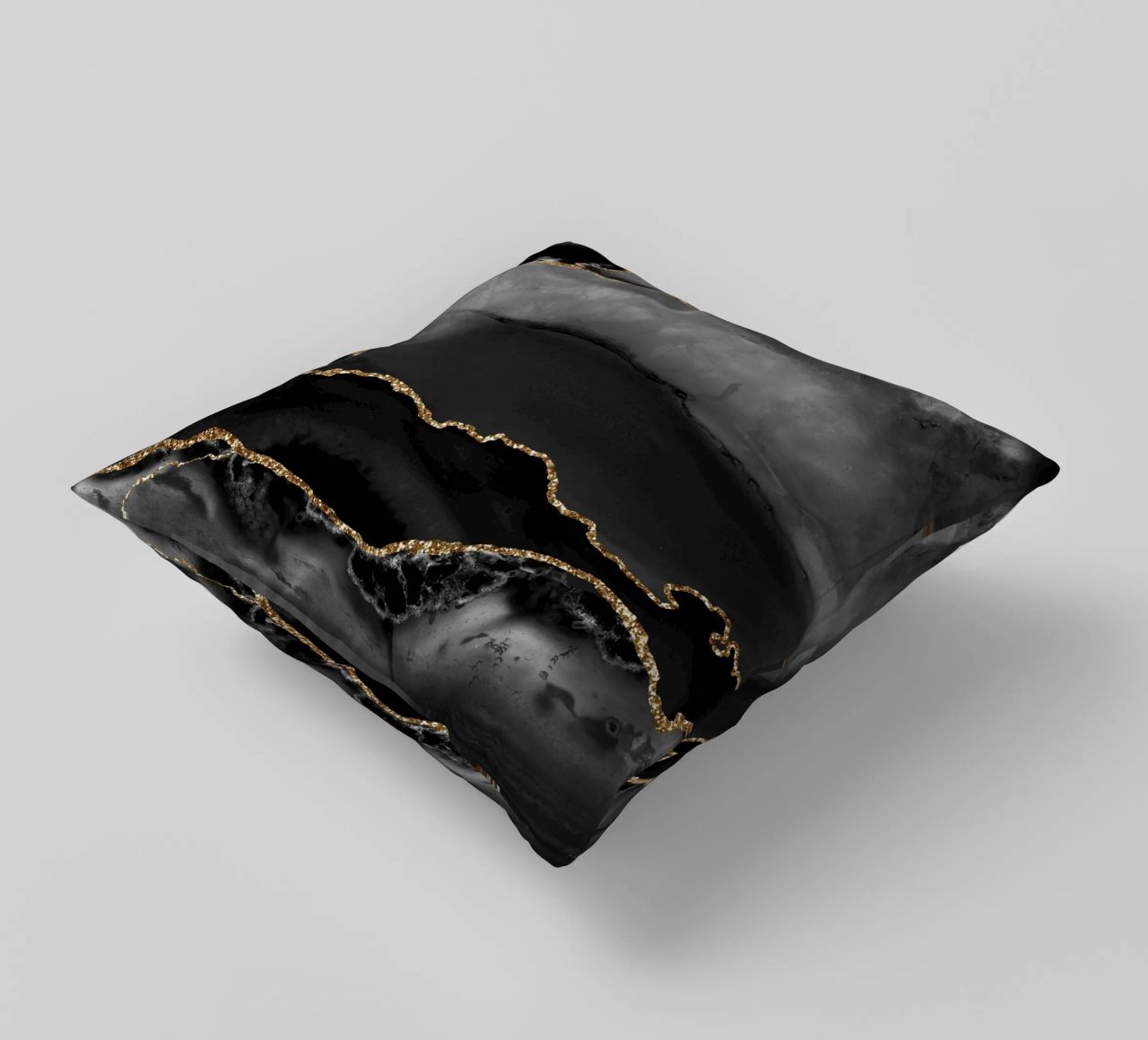 Texture agata nera e oro 02 cuscino da Gemstone Textures
