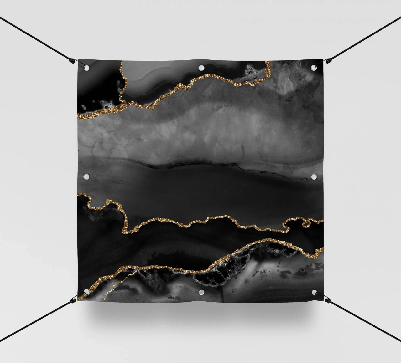 Texture agata nera e oro 02 telo in pvc da Gemstone Textures
