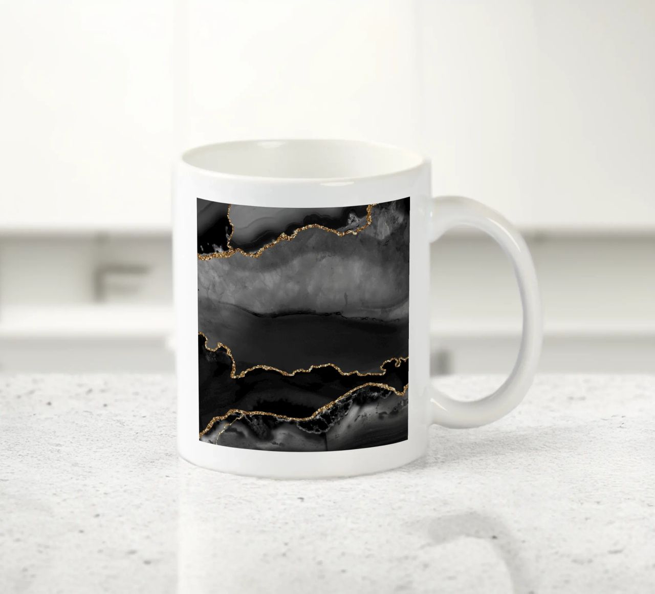Texture agata nera e oro 02 tazza in ceramica da Gemstone Textures