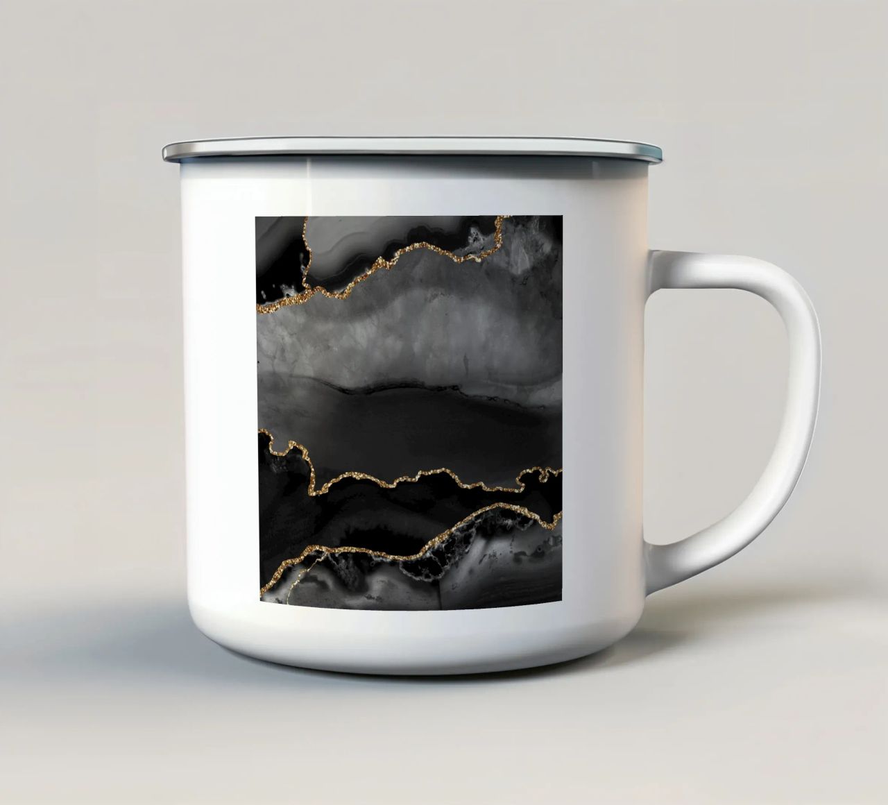 Texture agata nera e oro 02 tazza in smalto da Gemstone Textures