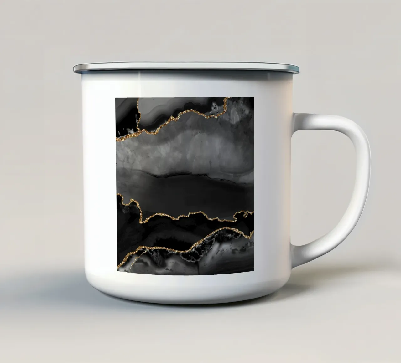 Ágata negra y dorada Textura 02 taza de esmalte de Gemstone Textures