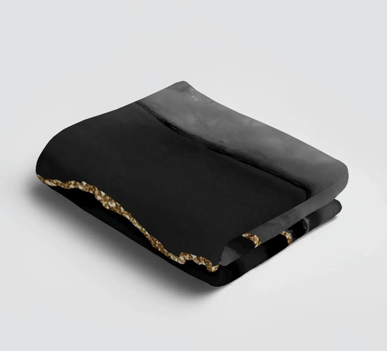 Texture agata nera e oro 02 asciugamano da bagno da Gemstone Textures