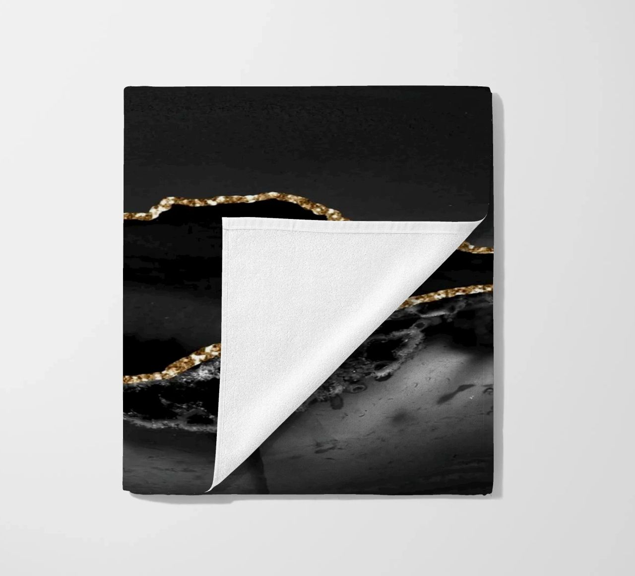 Texture agata nera e oro 02 telo mare da Gemstone Textures