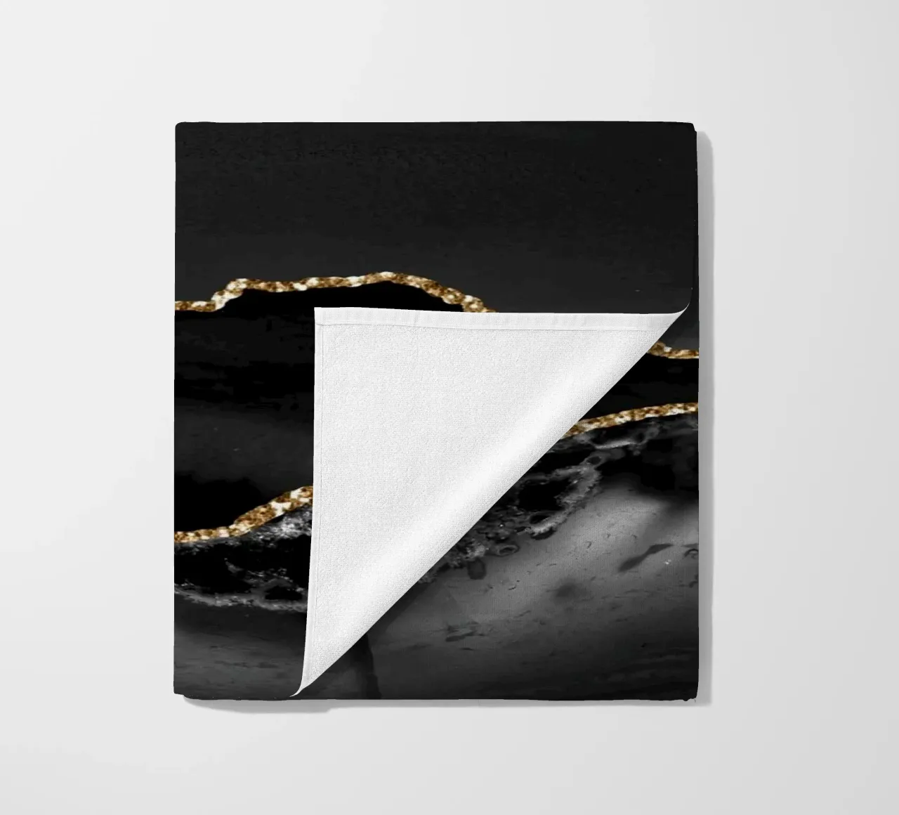 Texture agata nera e oro 02 telo mare da Gemstone Textures