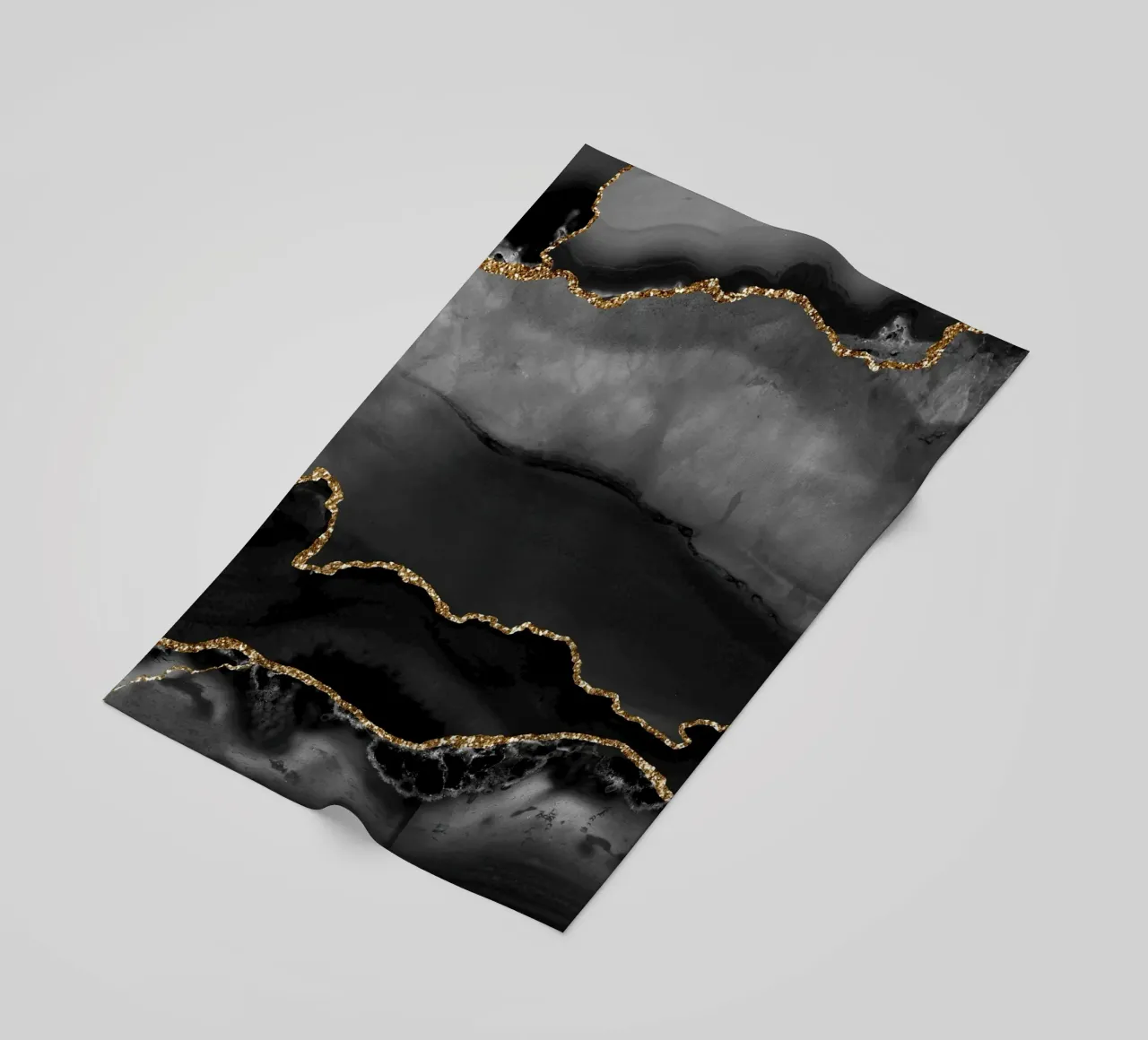 Texture agata nera e oro 02 telo mare da Gemstone Textures