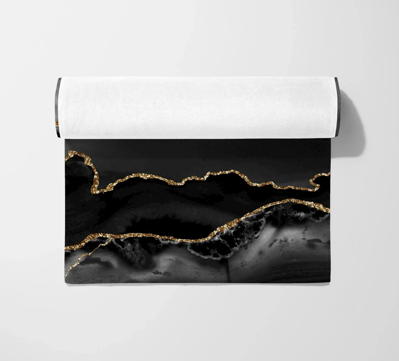 Texture agata nera e oro 02 telo mare da Gemstone Textures