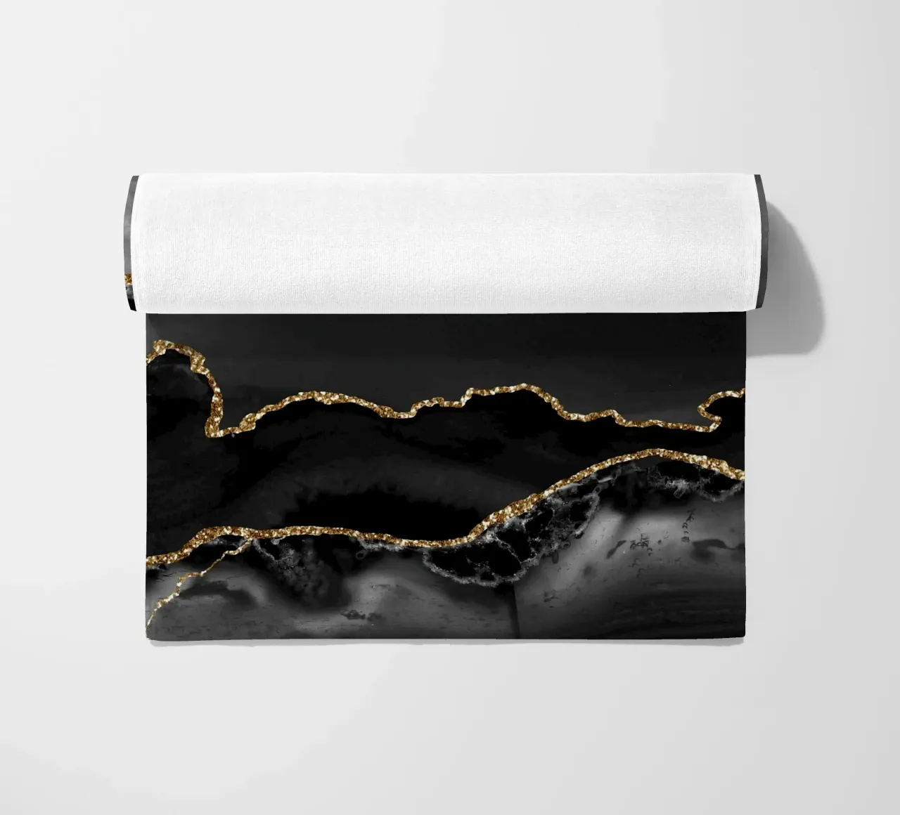 Texture agata nera e oro 02 telo mare da Gemstone Textures