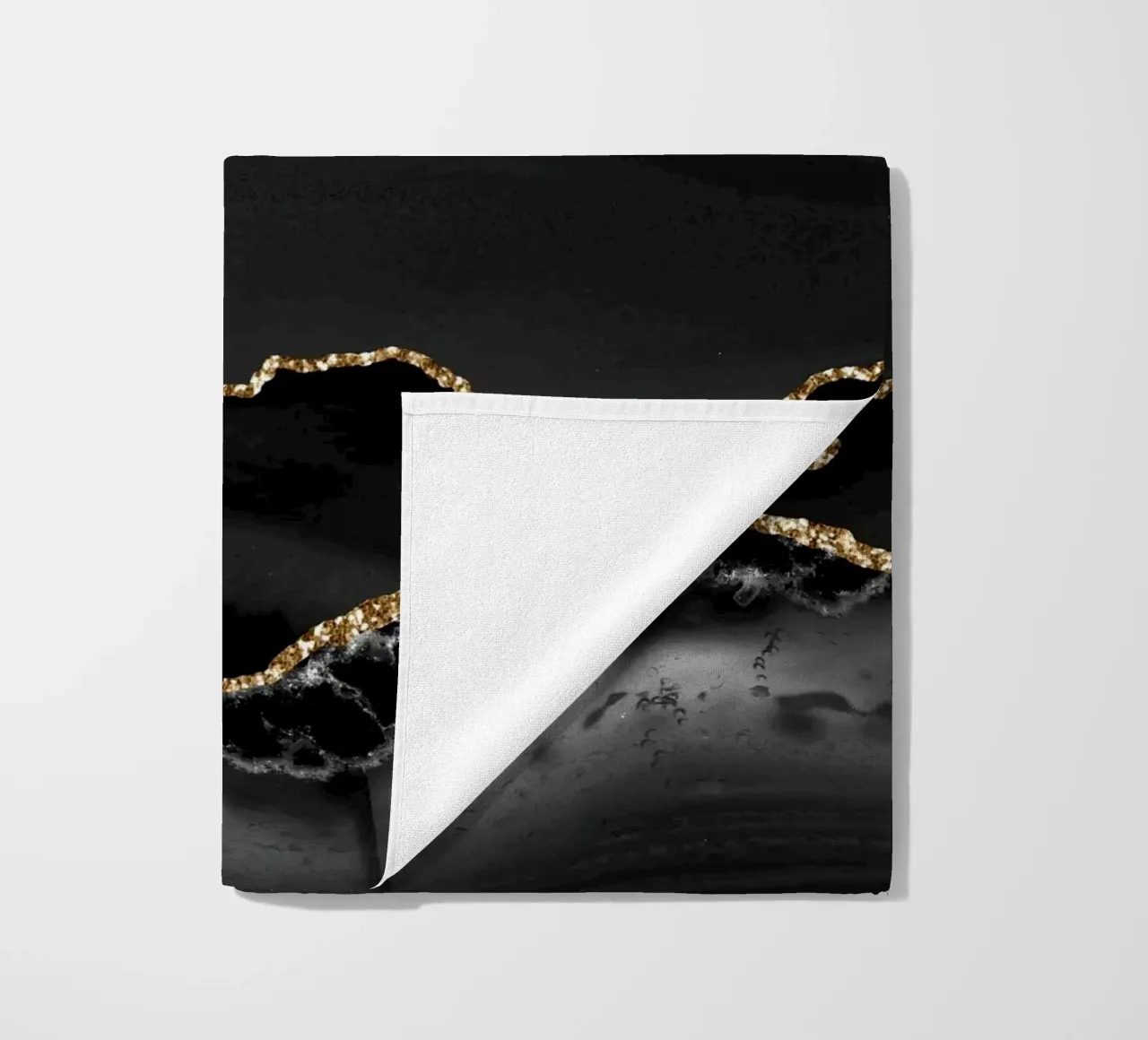 Texture agata nera e oro 02 telo mare da Gemstone Textures