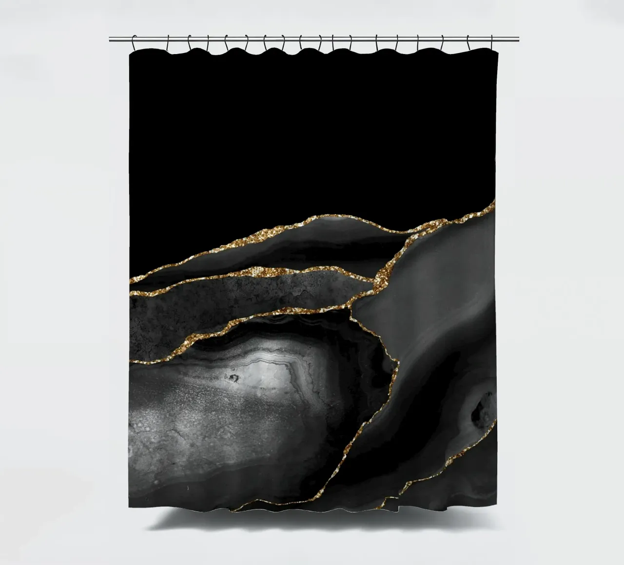 Texture agata nera e oro 04 tenda da doccia da Gemstone Textures
