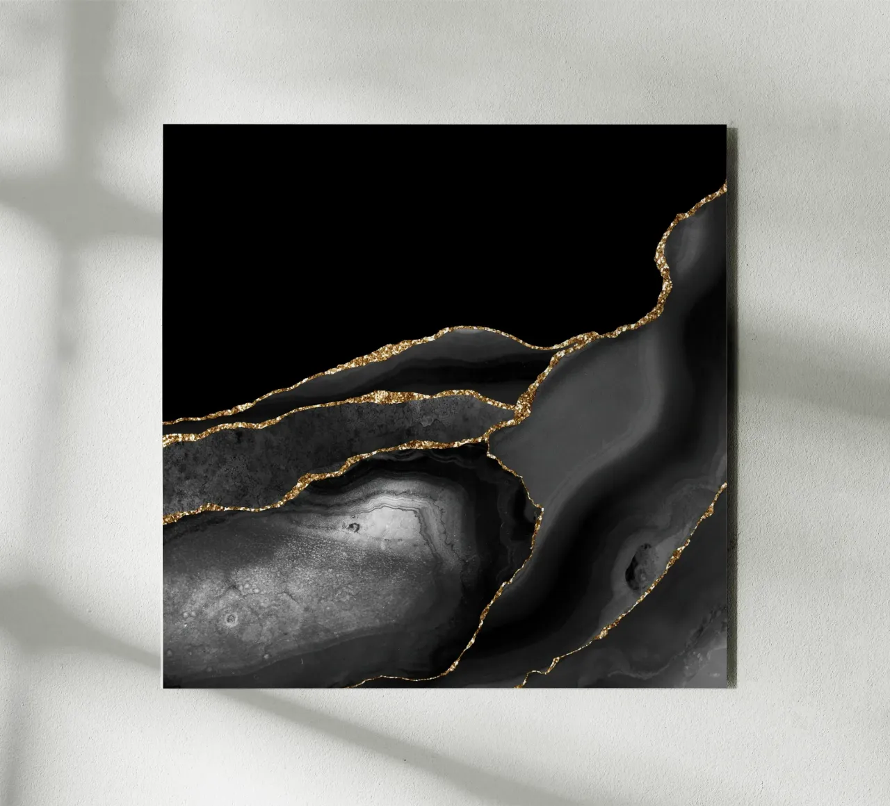 Texture agata nera e oro 04 alluminio dibond da Gemstone Textures