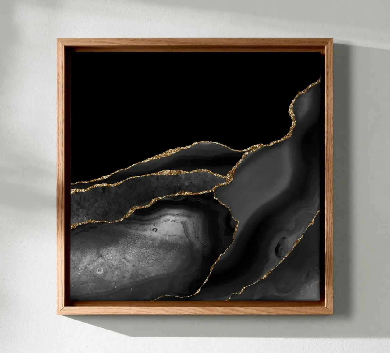 Texture agata nera e oro 04 tela con Cornice a cassetta da Gemstone Textures