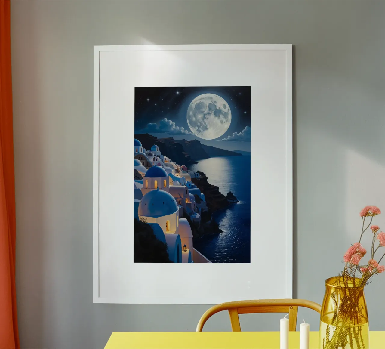 Moonlit Dreams of Santorini poster da AlbertKlee