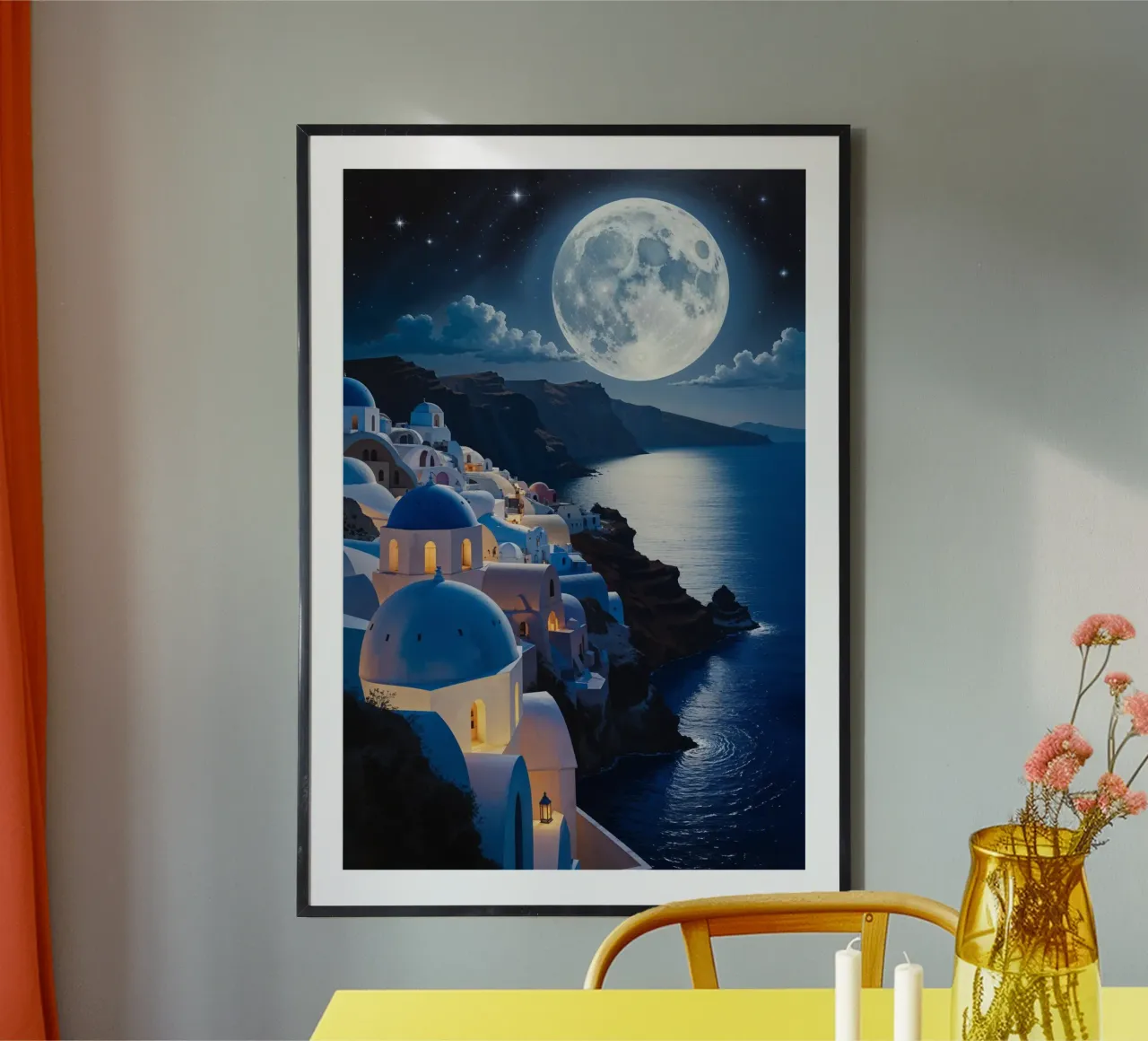 Moonlit Dreams of Santorini poster da AlbertKlee