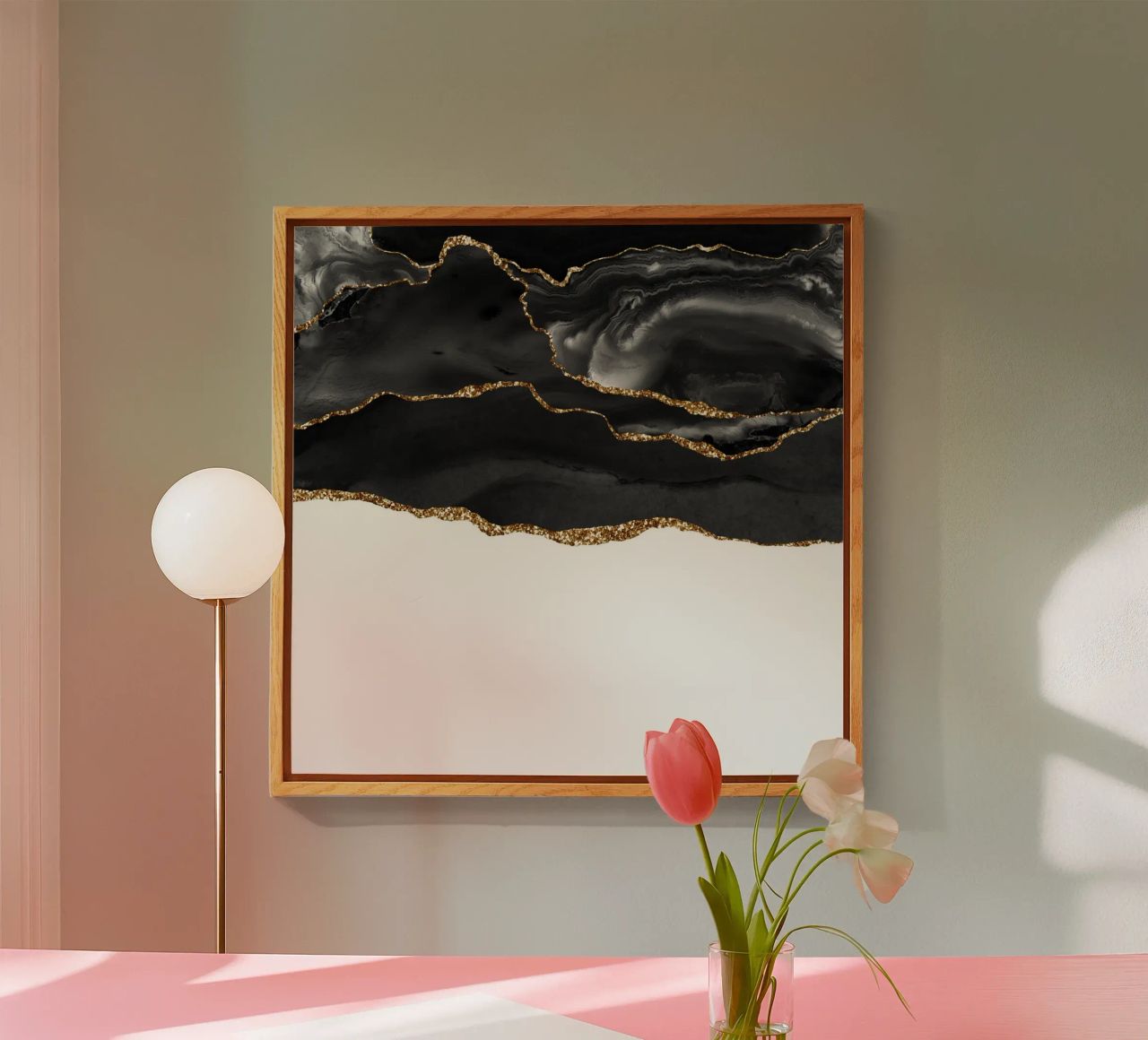 Agata nera e oro Texture 05 plexiglass da Gemstone Textures